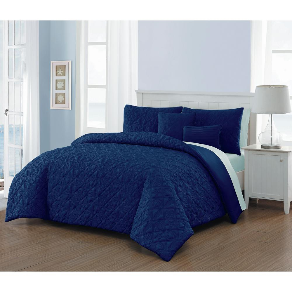 Del Ray 9 Piece Navy And Light Blue King Comforter Set regarding proportions 1000 X 1000
