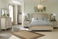 Demarlos 4pc Upholstered Panel Bedroom Set In Parchment White throughout size 1600 X 1280