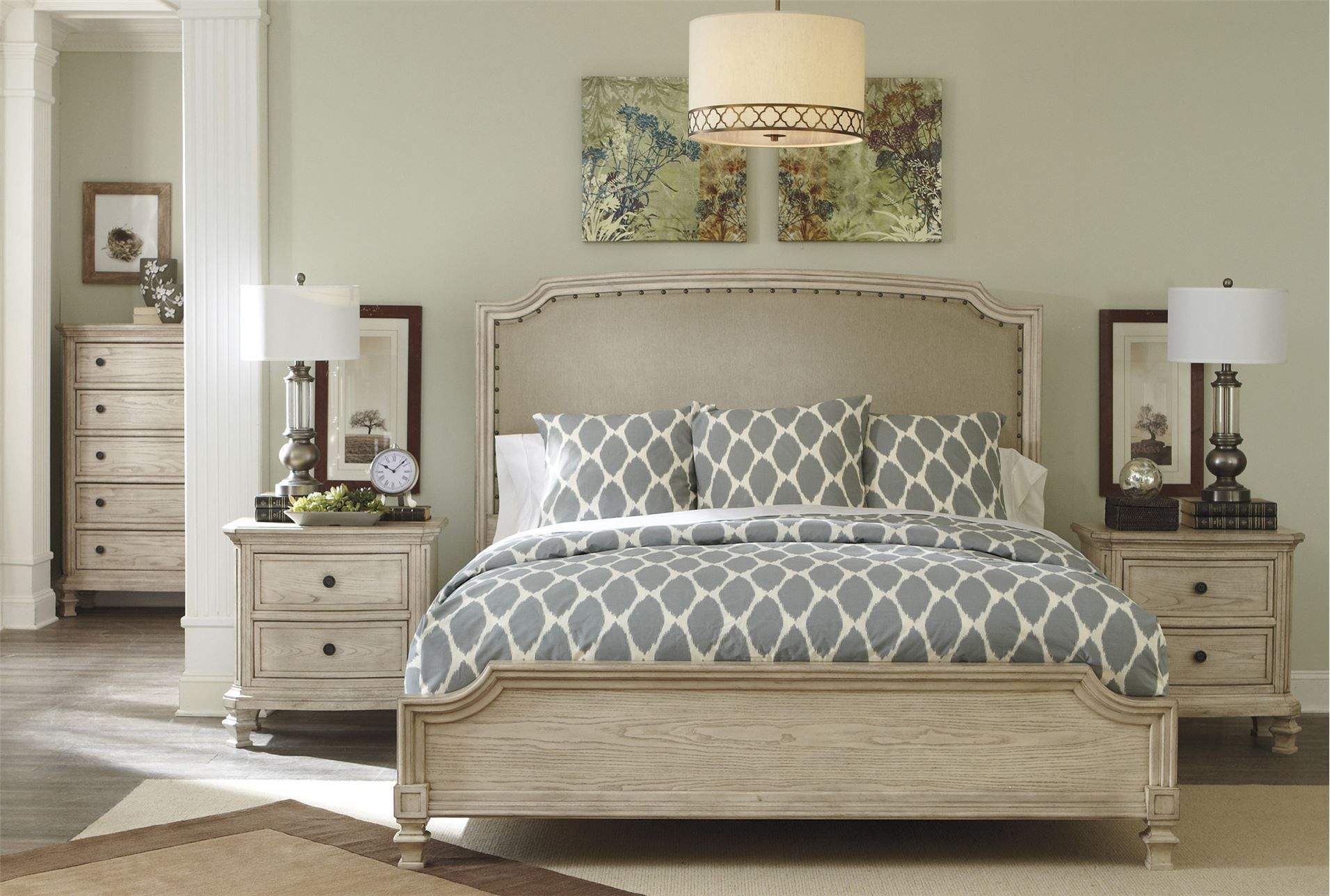 Demarlos California King Panel Bed Living Spaces Master Bedroom inside measurements 1911 X 1288