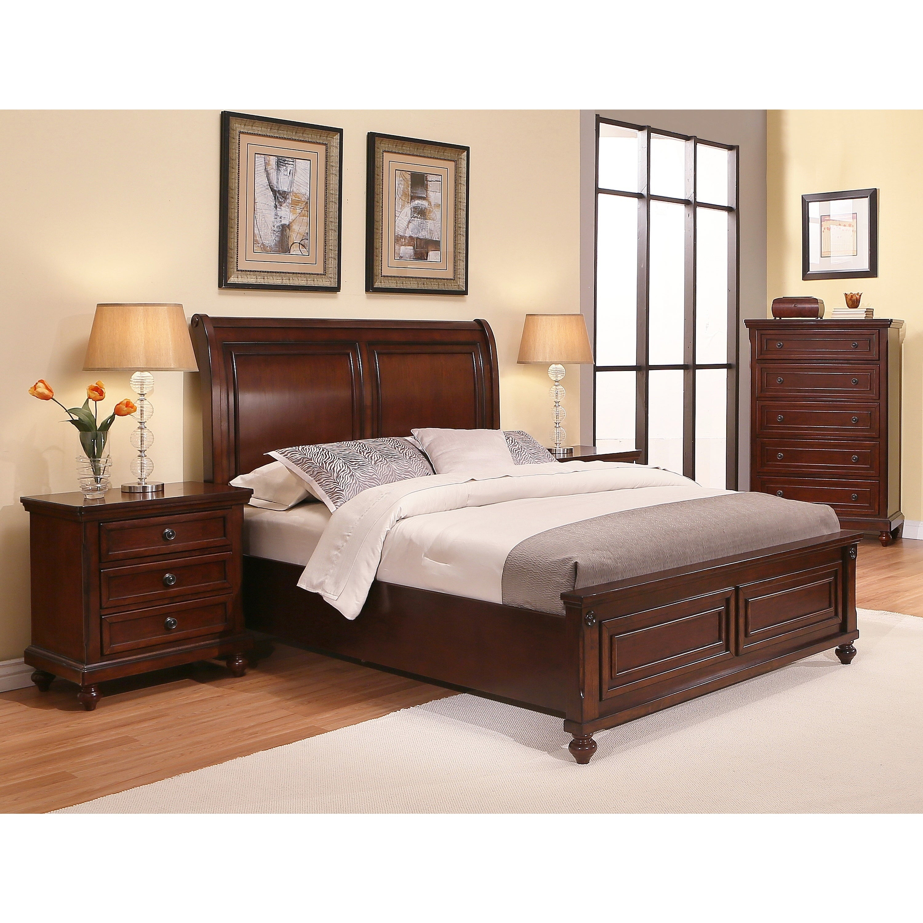 Details About Abson Caprice Cherry Wood Bedroom Set 4 Piece with dimensions 3000 X 3000