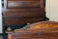 Details About Antique Bed Eastlake Style Walnut Wburl Inlays 1800s inside measurements 1050 X 1600