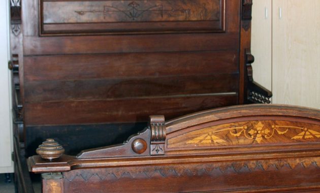 Details About Antique Bed Eastlake Style Walnut Wburl Inlays 1800s inside measurements 1050 X 1600