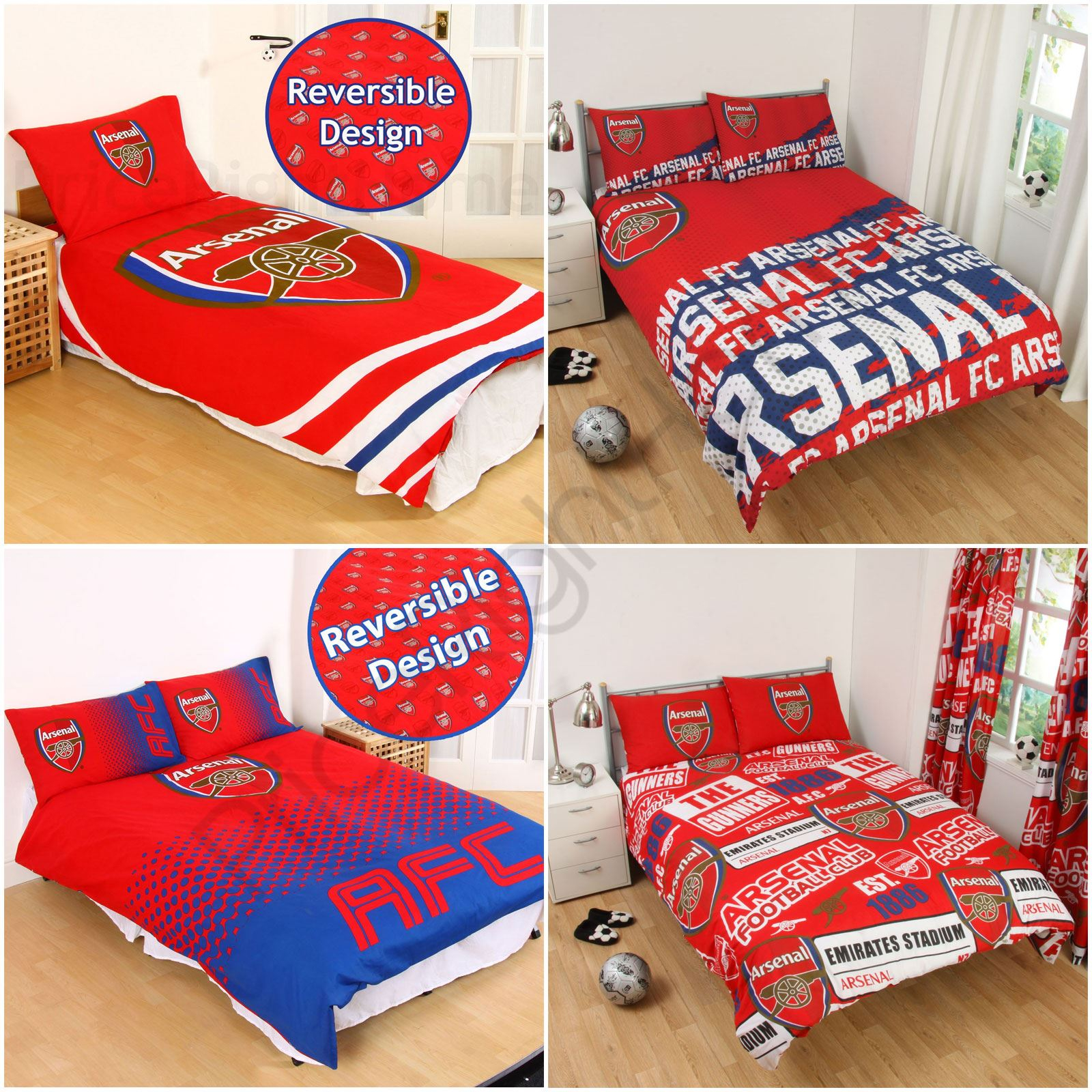 Details About Arsenal Fc Single And Double Duvet Cover Sets Bedroom Bedding Football pertaining to size 1600 X 1600
