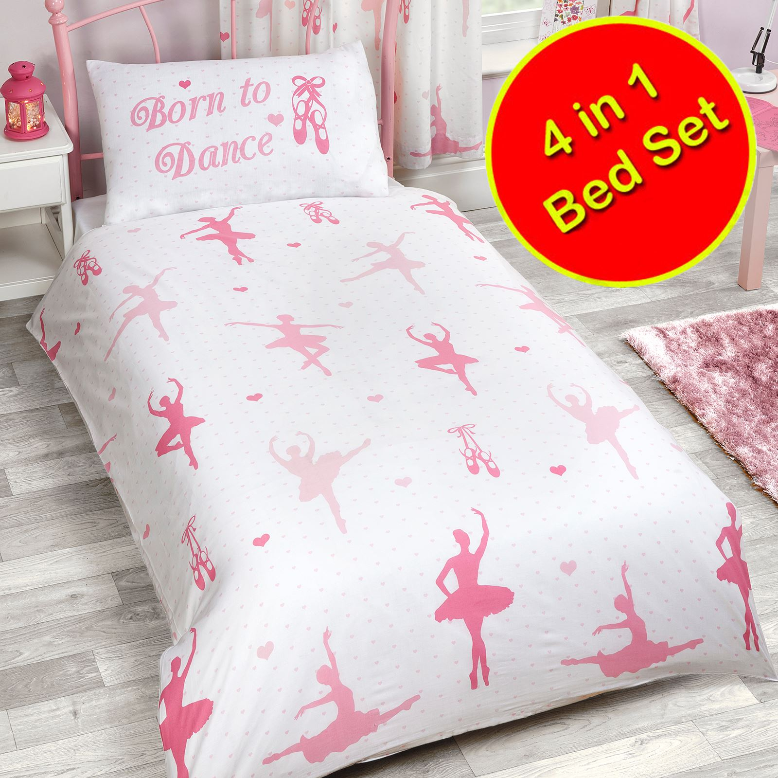 Details About Born To Dance Ballerina Toddler Set Duvet Covers Quilt Pillow Junior Bedding throughout proportions 1600 X 1599