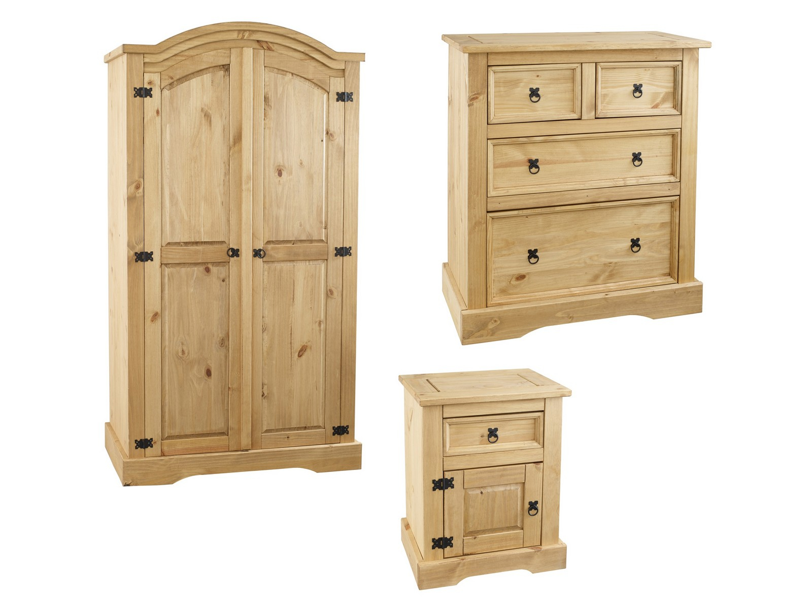 Details About Corona Bedroom Furniture Set Wardrobe Chest Bedside Mexican Pine regarding sizing 1600 X 1200