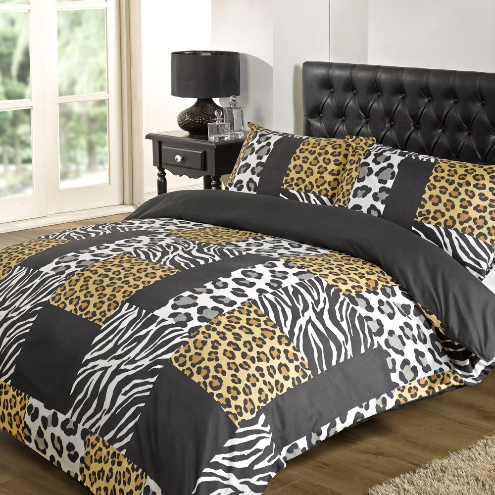 Details About Dreamscene Kruger Zebra Leopard Duvet Cover Black White Animal Print Bedding Set throughout dimensions 1000 X 1000