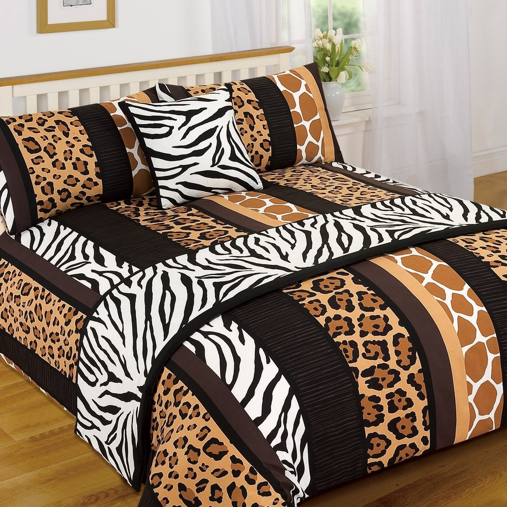 Details About Leopard Animal Print Serengeti Bed In A Bag Duvet Quilt Cover Runner Bedding Set intended for size 1000 X 1000