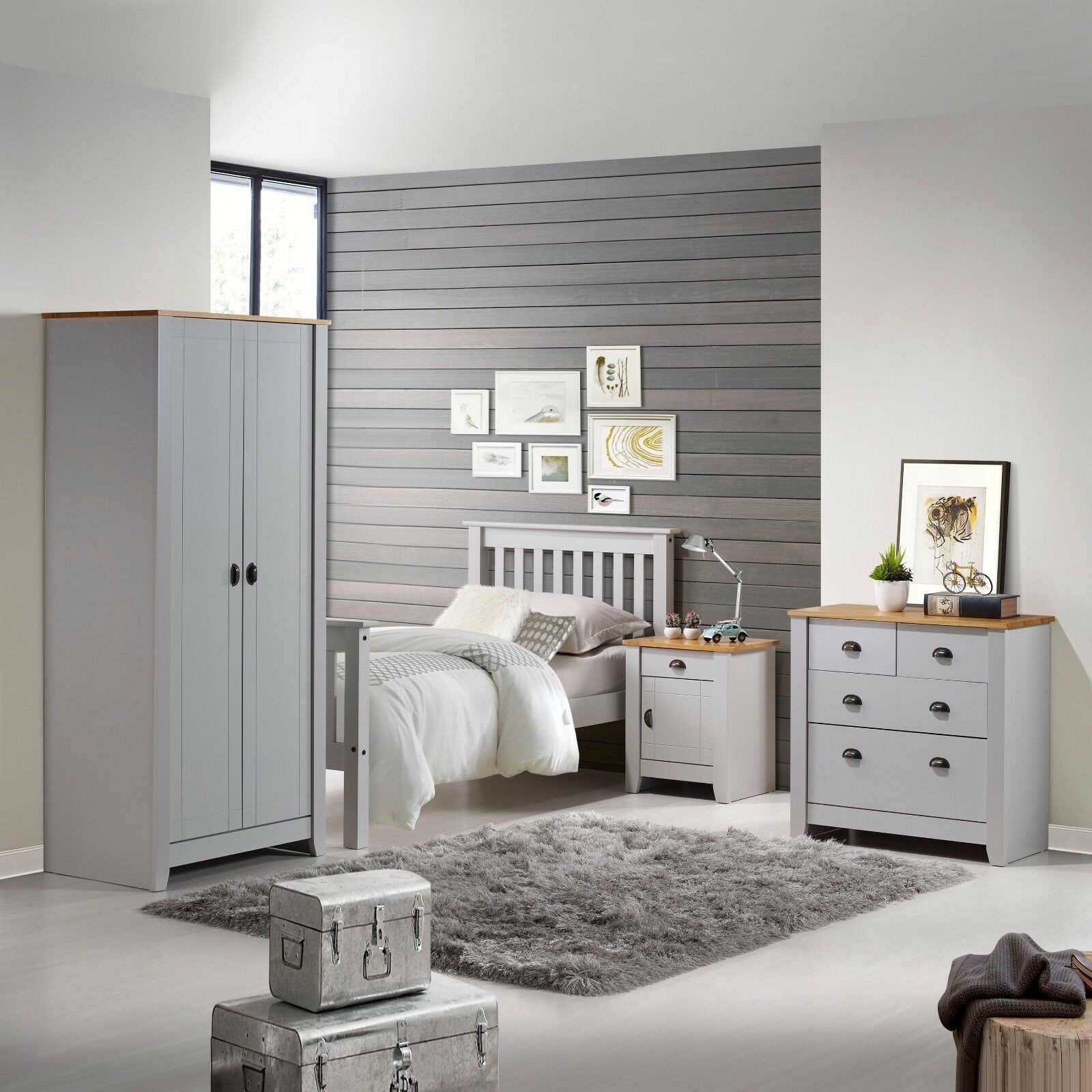 Details About Ludlow Pine Top Grey Bedroom Furniture Bedsides Wardrobes Chests Sets New pertaining to proportions 1600 X 1600