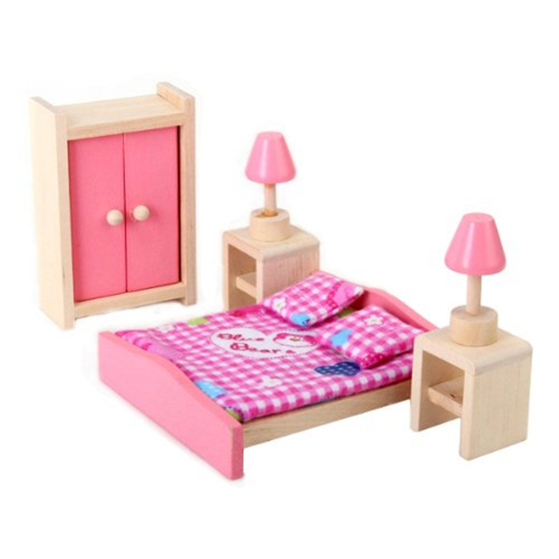 Details About Mini Children Wooden Doll House Furniture Kids Bedroom T8u8 in sizing 1100 X 1100