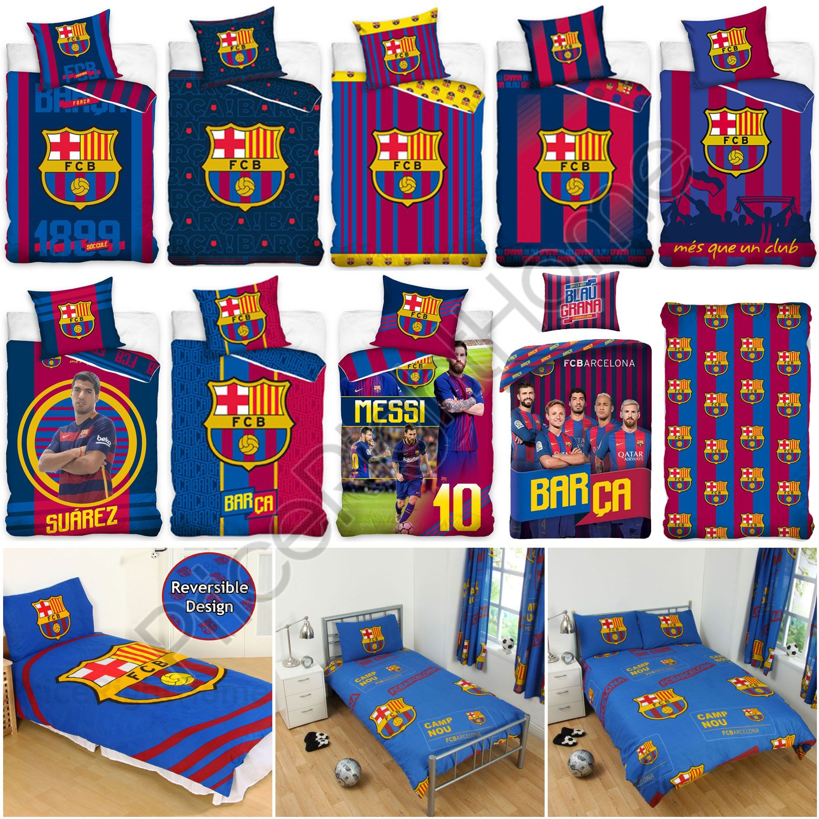Details About Official Fc Barcelona Duvet Cover Sets Bedding Bedroom Football New within measurements 1600 X 1600