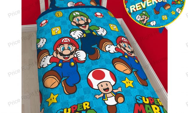 Details About Official Nintendo Super Mario Bedding Duvet Cover Set Single Double Blanket within proportions 1600 X 1600