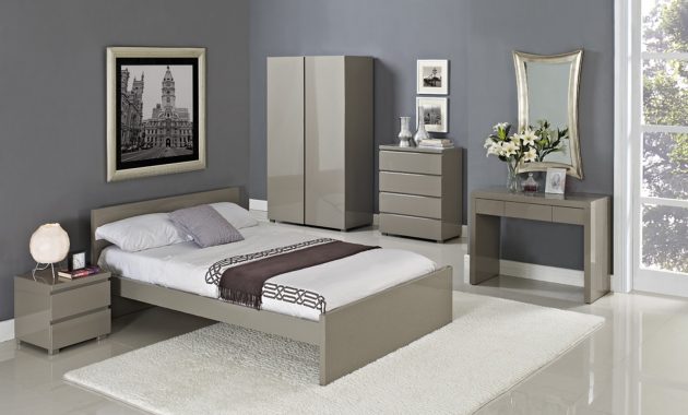 Details About Puro Stone Or Cream High Gloss Bedroom Furniture Beds Wardrobe 3ft 4ft6 5ft throughout proportions 1600 X 1200