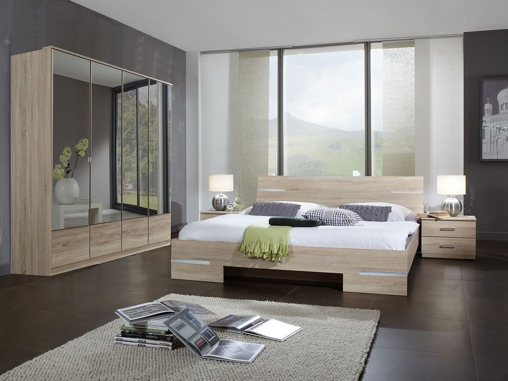 Details About Slumberhaus German Bedroom Furniture Set Oak Wardrobe Bed Bedside Cabinet inside proportions 1024 X 768