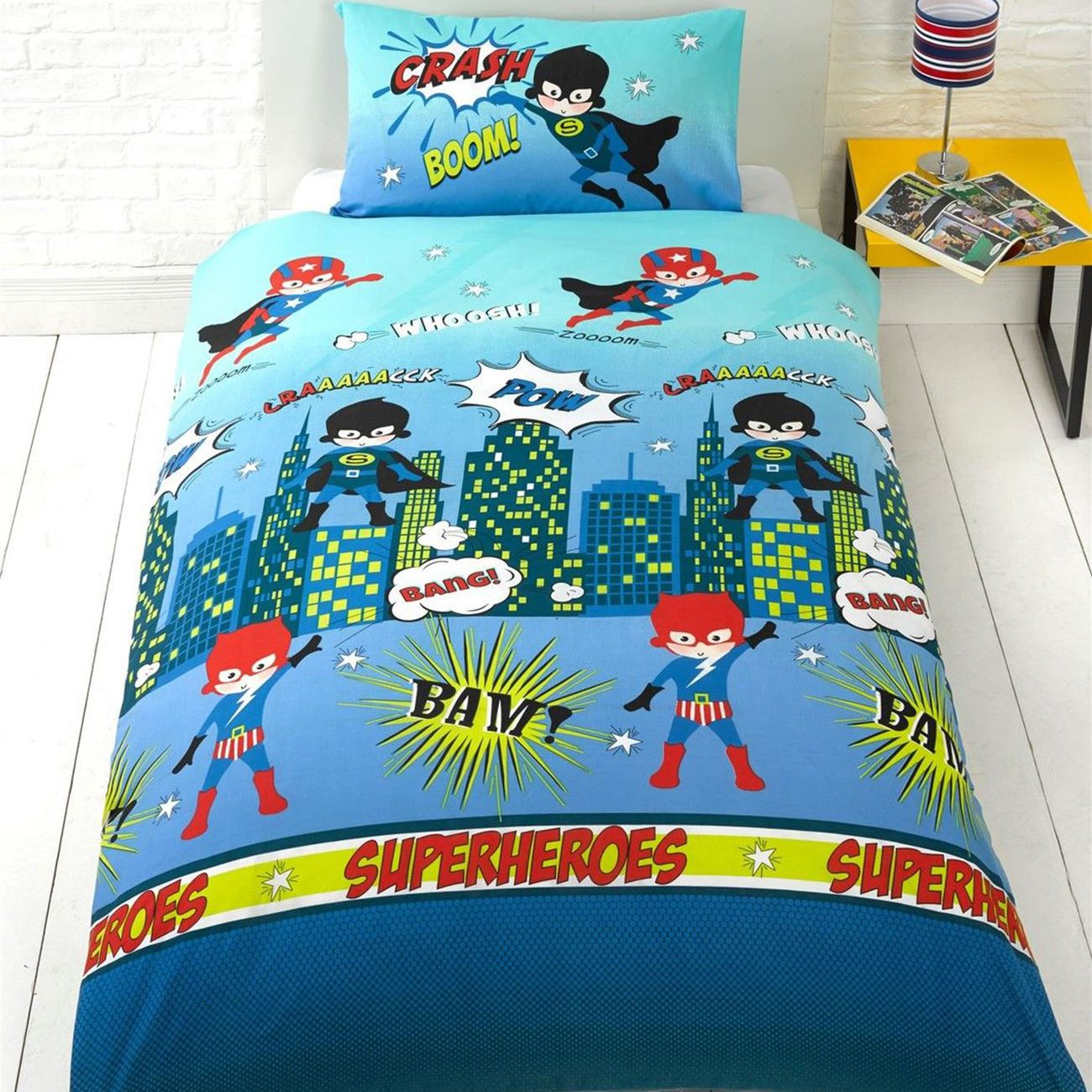 Details About Superheroes Single Duvet Cover Pillowcase Set Boys Characters Bedding within dimensions 1300 X 1300