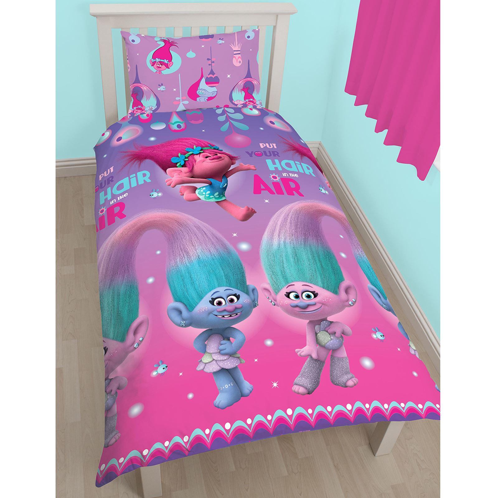 Details About Trolls Glow Single Duvet Cover Set Rotary Childrens Bedding Official intended for size 1600 X 1600