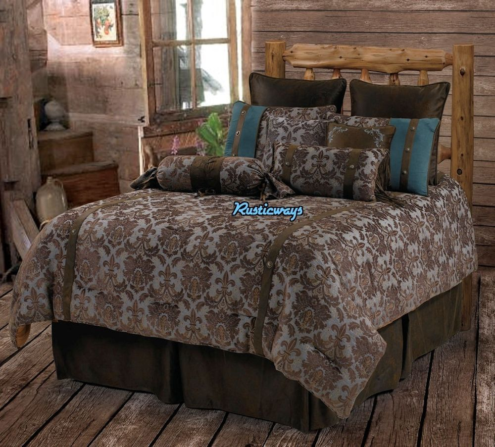 Details About Western Rustic Country Fleur De Lis Comforter Set inside dimensions 1000 X 903