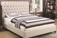 Devon Queen Upholstered Bed In Beige Fabric Coaster At Value City Furniture throughout size 3887 X 3632