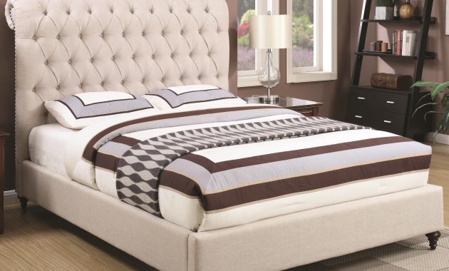 Devon Queen Upholstered Bed In Beige Fabric Coaster At Value City Furniture throughout size 3887 X 3632