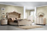 Diamond Canopy Golden Beige Velvet Tufted 5 Piece Bedroom Set with regard to sizing 3500 X 3500
