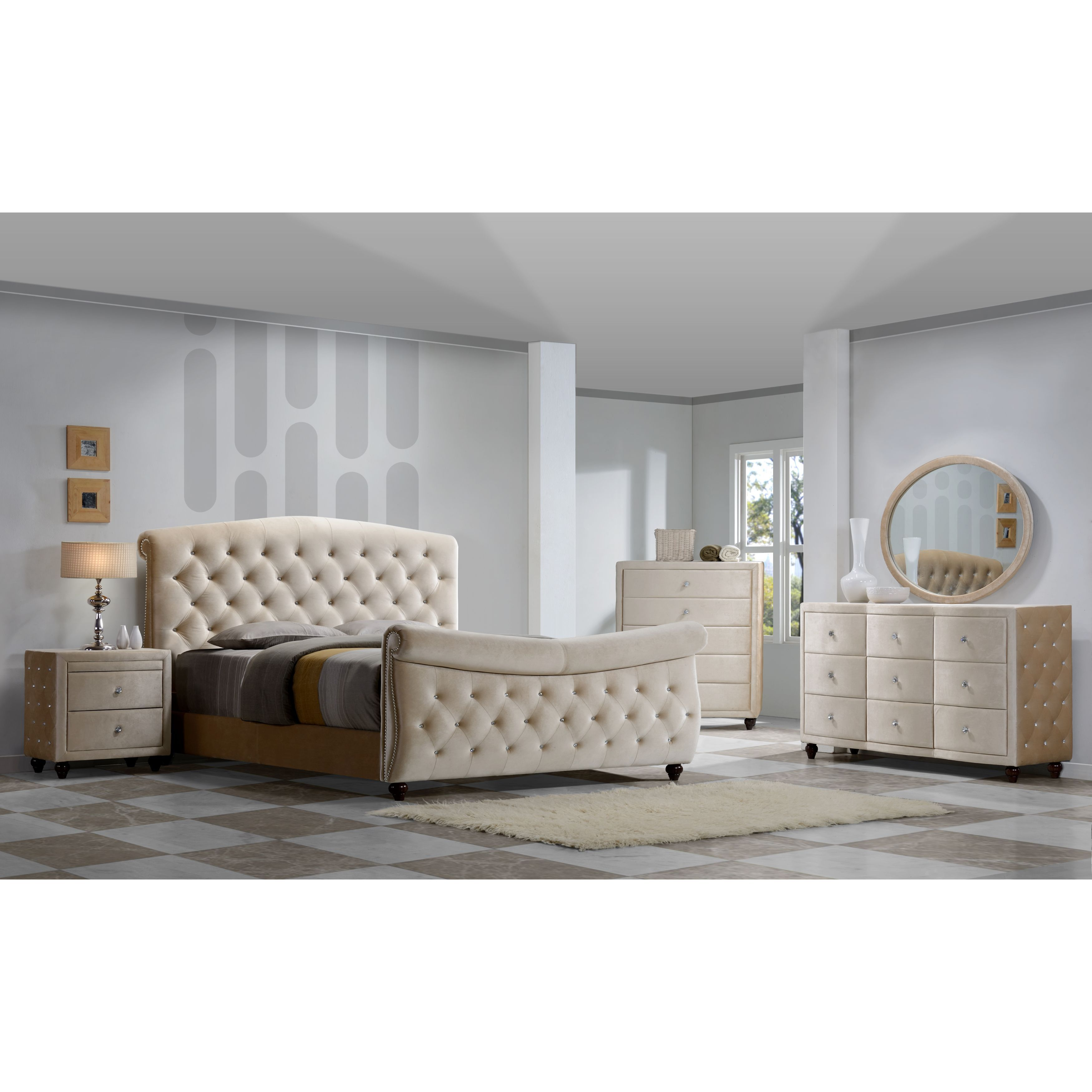 Diamond Sleigh Bed Bedroom Set in dimensions 3500 X 3500