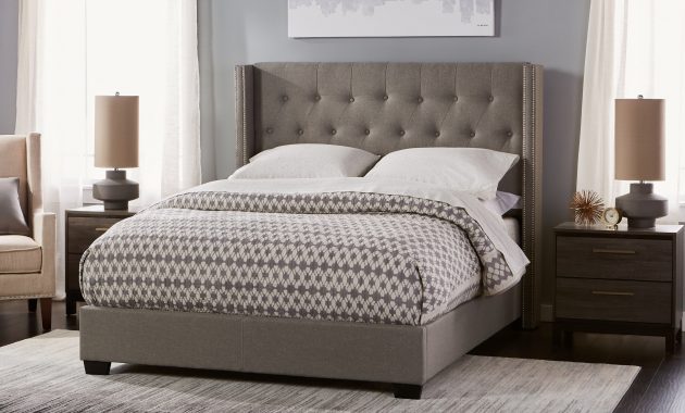 Diamond Tufted Wingback Bed In Grey In 2019 Home Wingback Bed intended for sizing 3500 X 3500