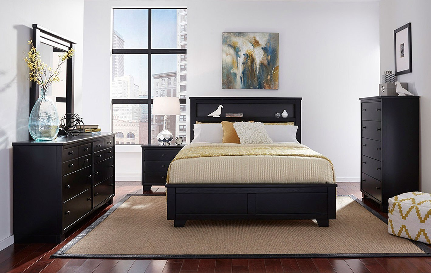 Diego Bookcase Bedroom Set Black Progressive Furniture Furniture intended for dimensions 1419 X 900