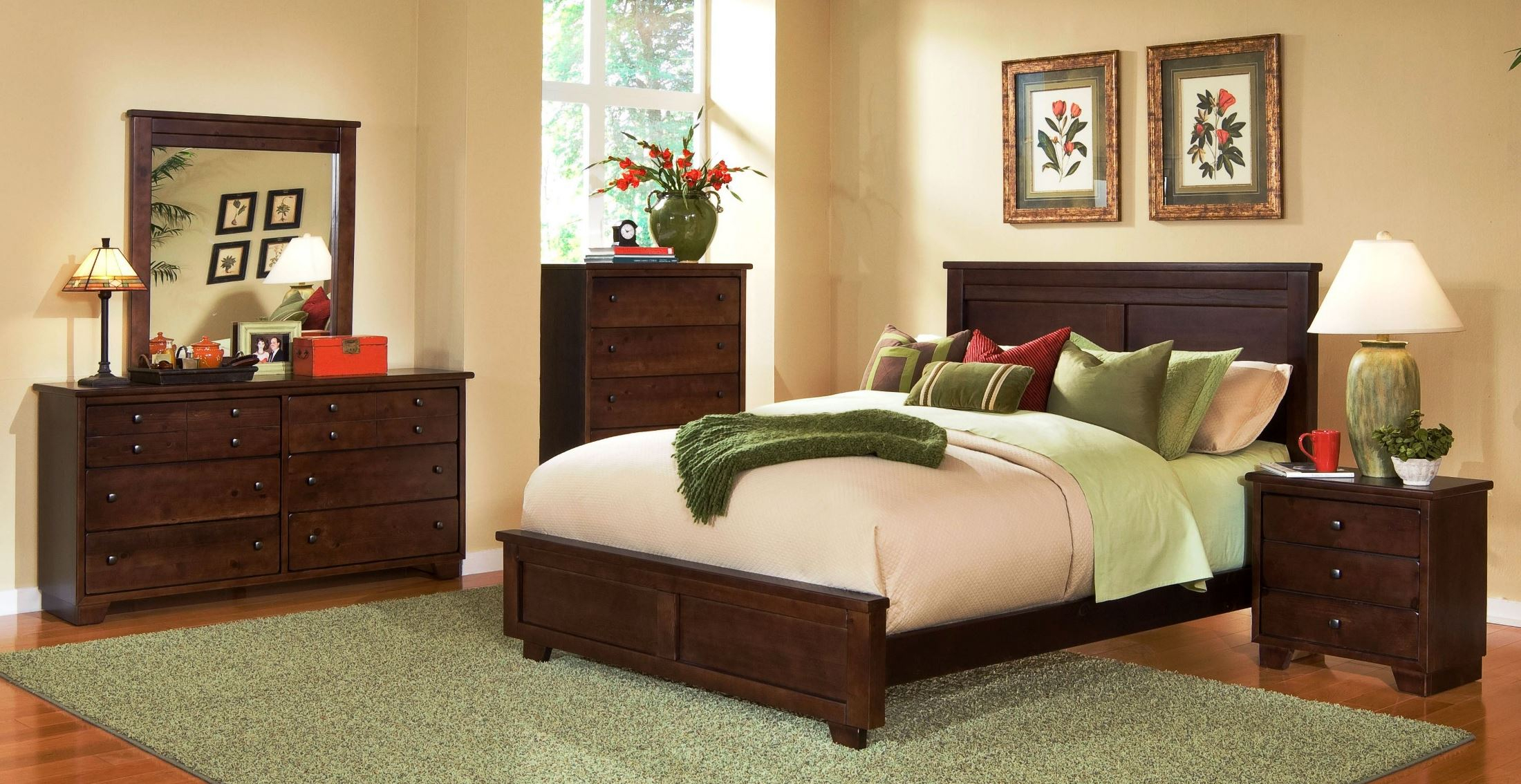 Diego Espresso Pine Panel Bedroom Set regarding size 2200 X 1134