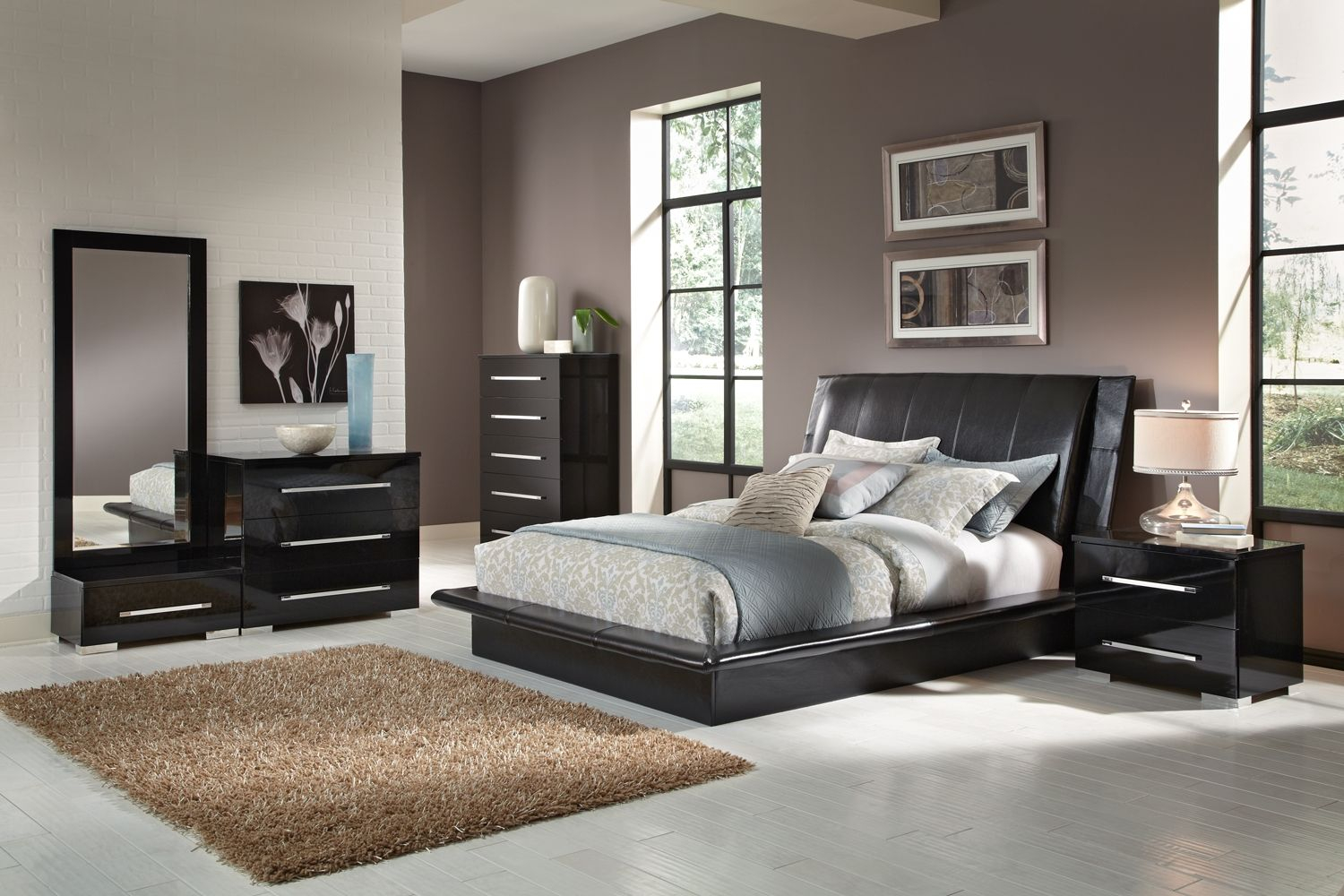 Dimora Black 7 Pc King Bedroom Alternate Value City Furniture within size 1500 X 1000