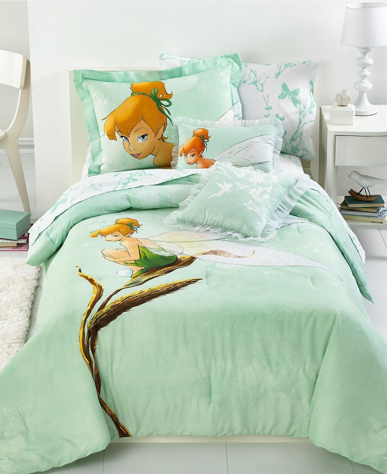 Disney Bedding Tinkerbell Tink Watercolor Comforter Sets Kids in proportions 1320 X 1616