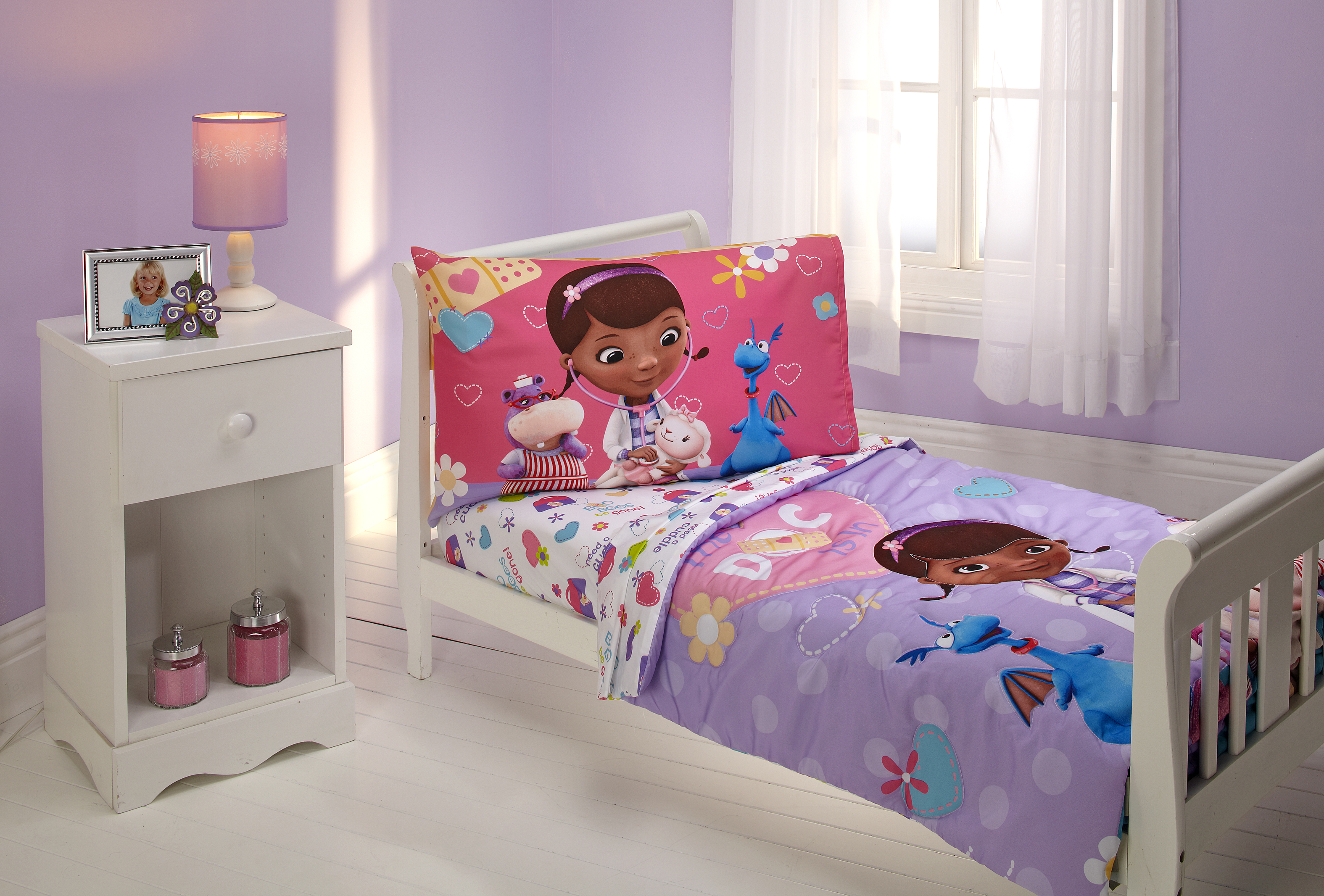 Disney Doc Mcstuffin The Doc Is In 4 Piece Toddler Bed Set Walmart inside proportions 3150 X 2132