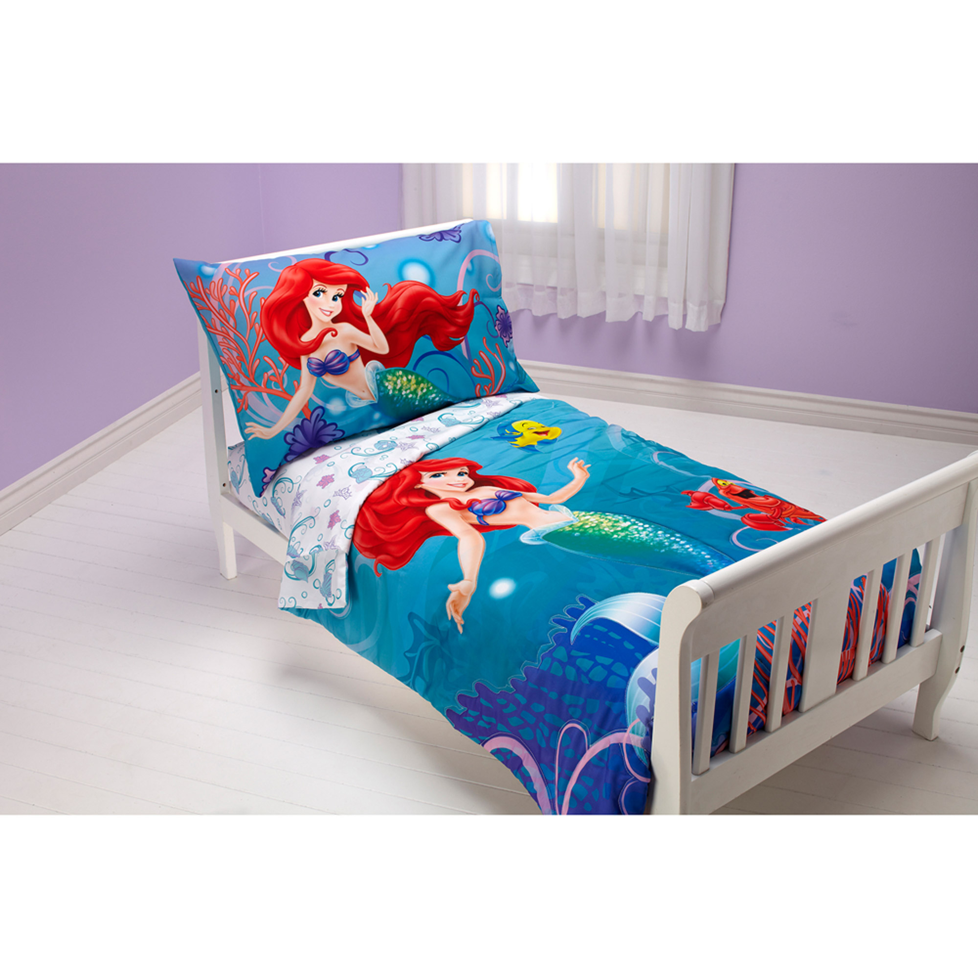 Disney Little Mermaid Ocean Princess 4pc Toddler Bedding Set intended for proportions 2000 X 2000