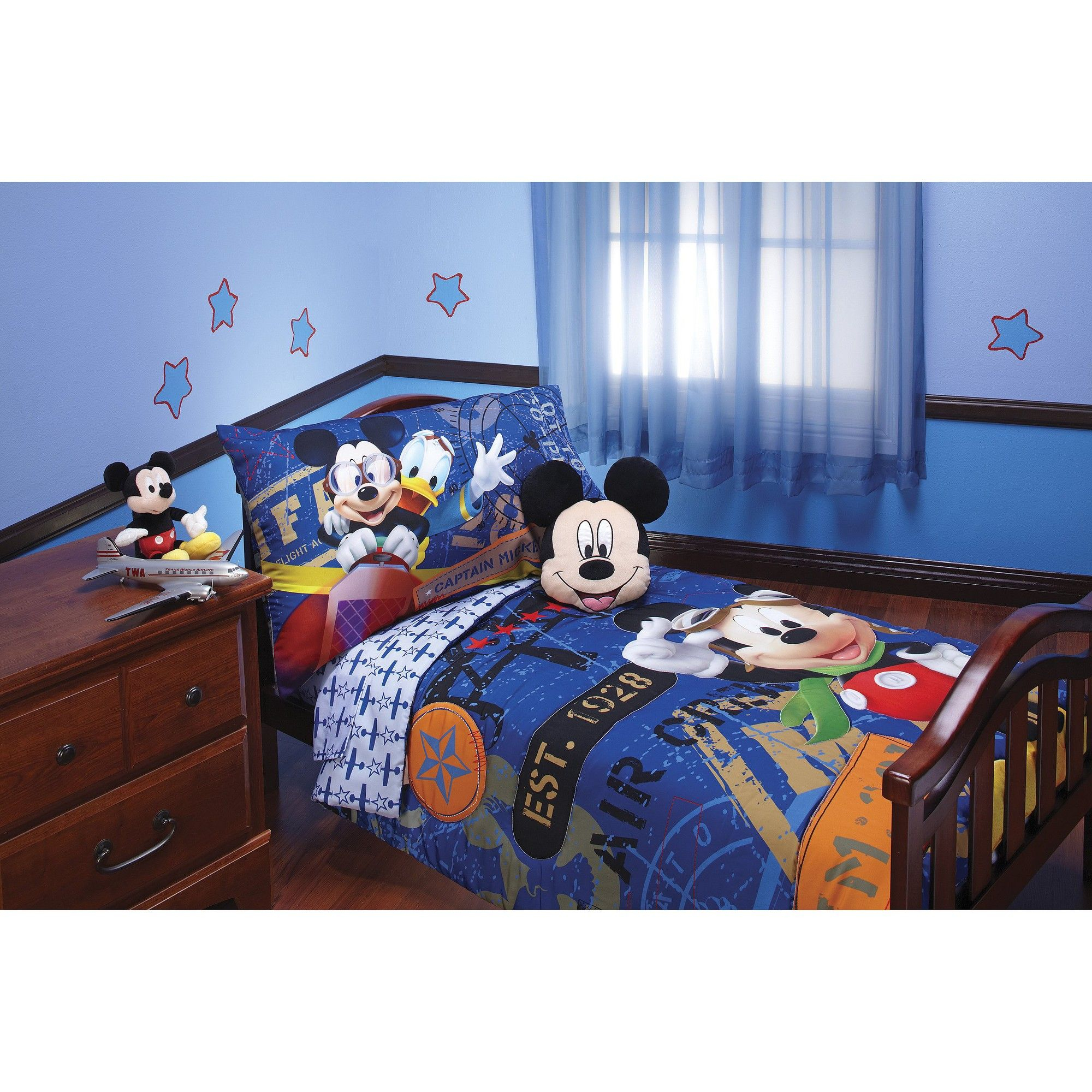 Disney Mickey Mouse 4 Piece Bed Set Blue Toddler with sizing 2000 X 2000