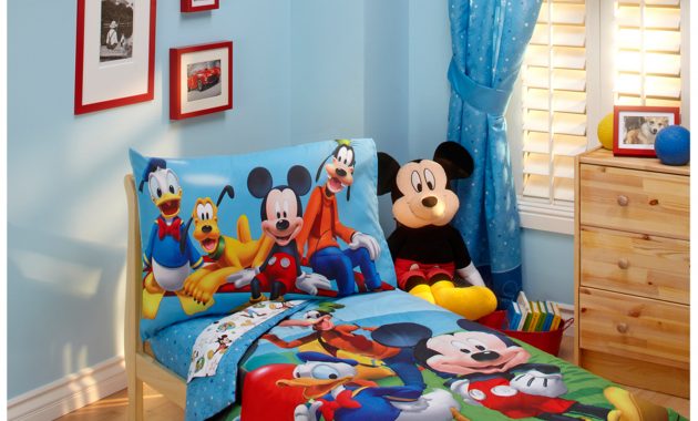 Disney Mickey Mouse Toddler Bed And Bedding Value Bundle Walmart throughout dimensions 2000 X 2000