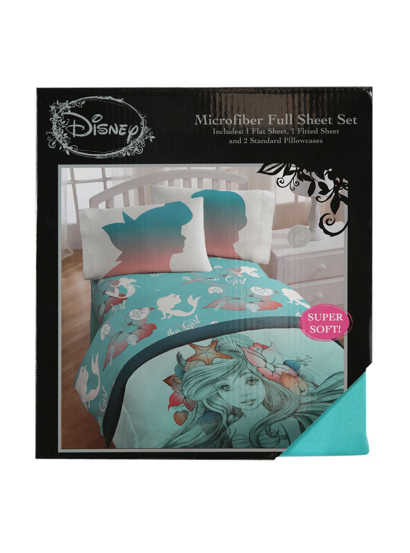 Disney The Little Mermaid Microfiber Full Sheet Set Hot Topic regarding proportions 1360 X 1836