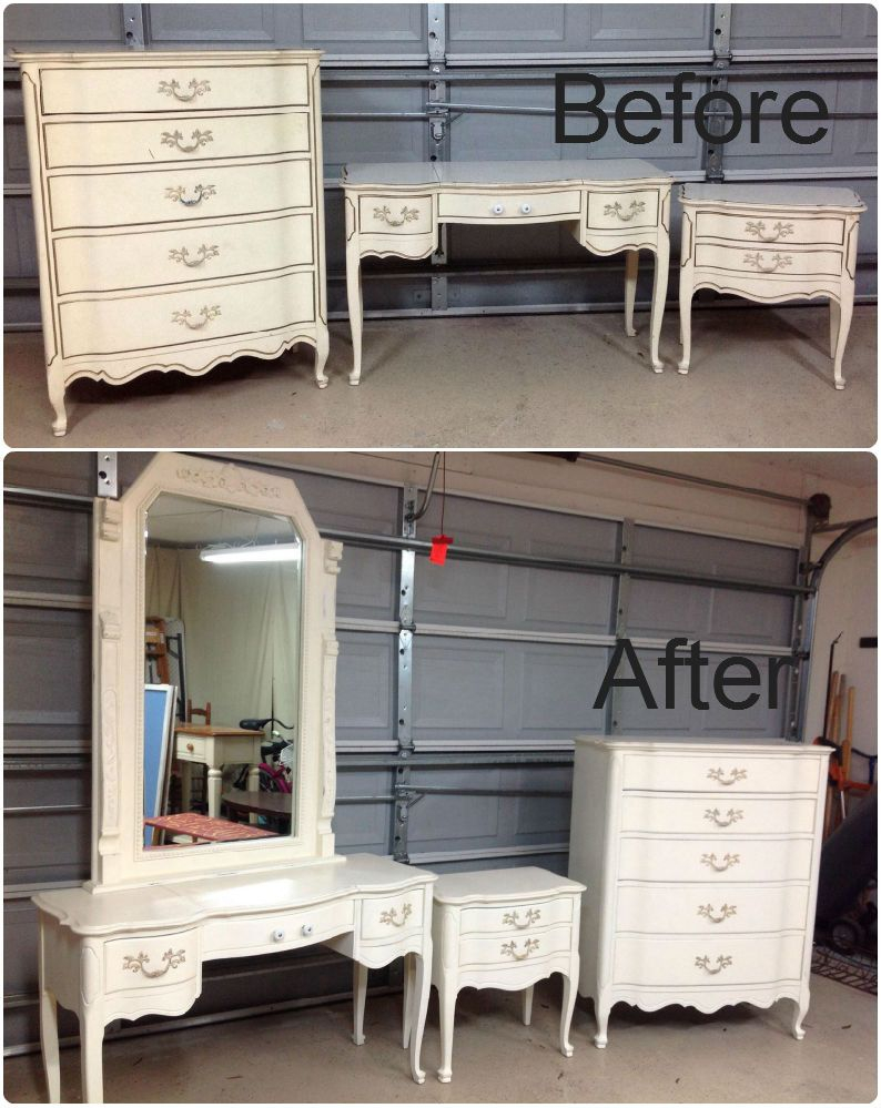 Diy Chalk Painted French Provincial Bedroom Set Paired It With A within sizing 794 X 999