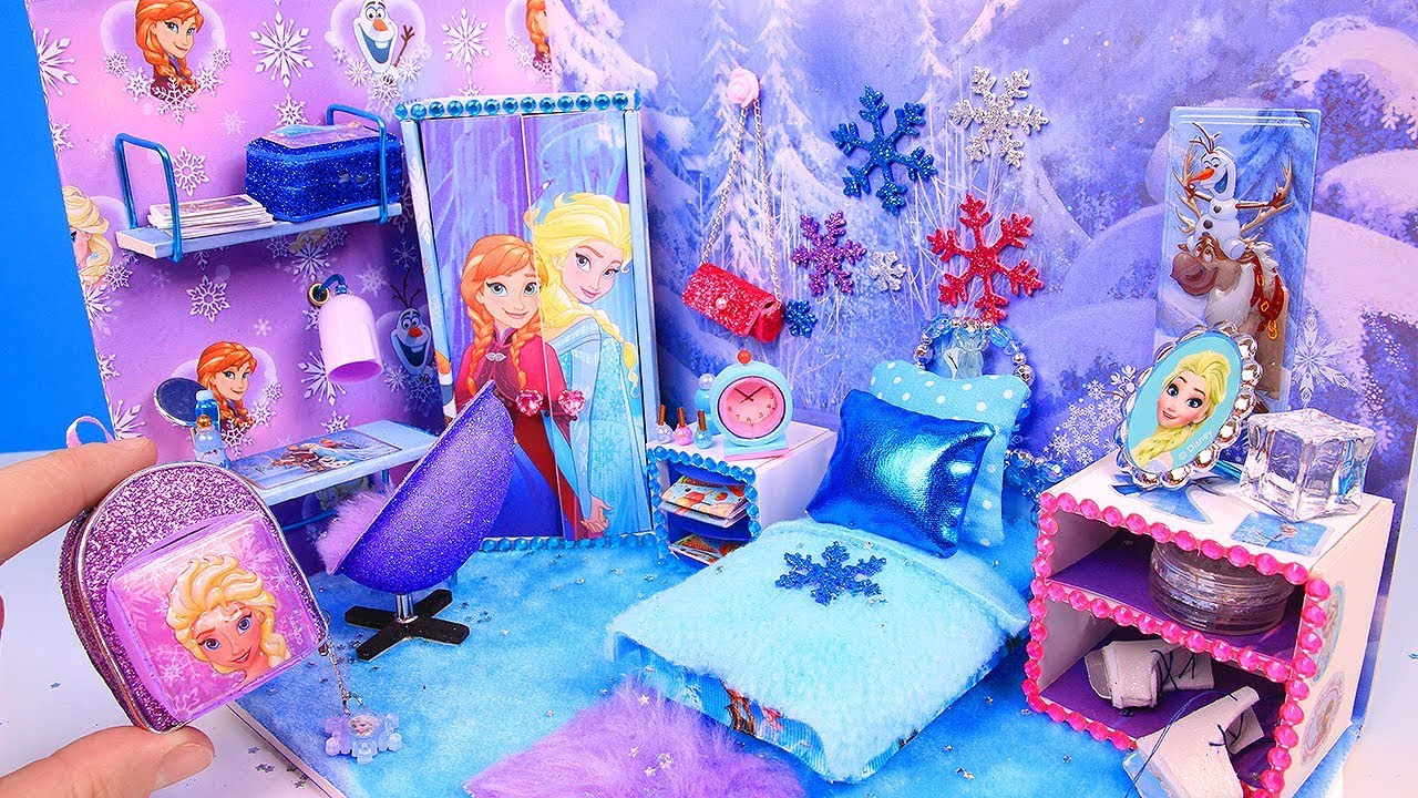 Diy Miniature Doll Bedroom For Disney Frozen Elsa with regard to size 1280 X 720