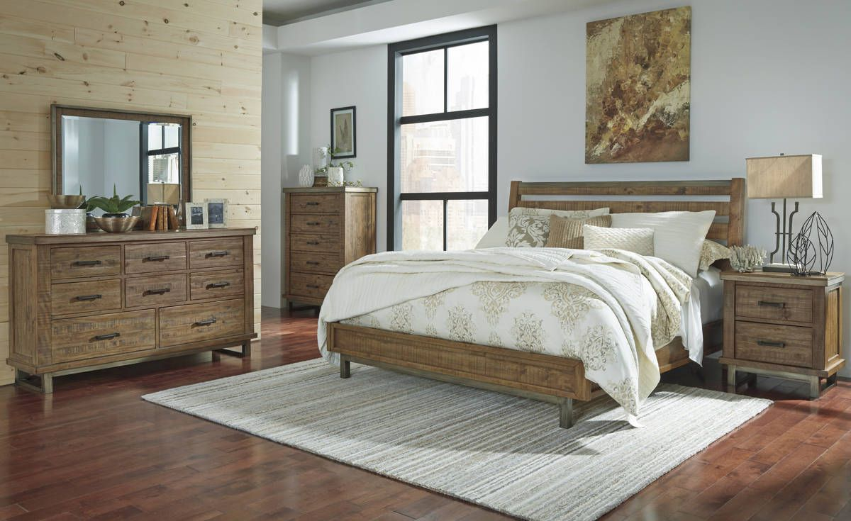 Dondie Urban Warm Brown Wood Glass Master Bedroom Set Dondie Br Bndl regarding dimensions 1200 X 735