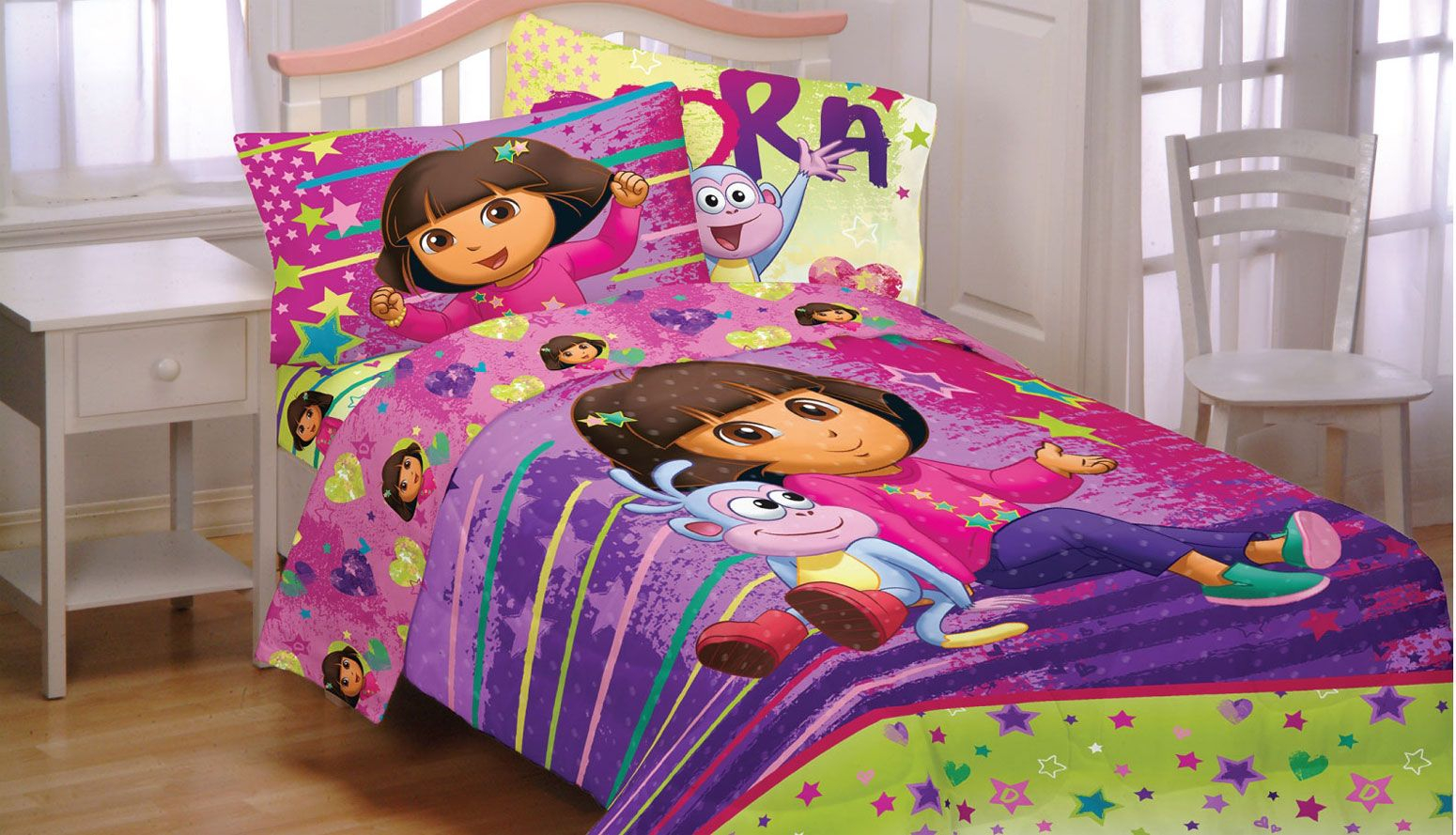 Dora Brilliant Stars Bed Comforter Nickelodeon Room Decor Bed in dimensions 1550 X 889