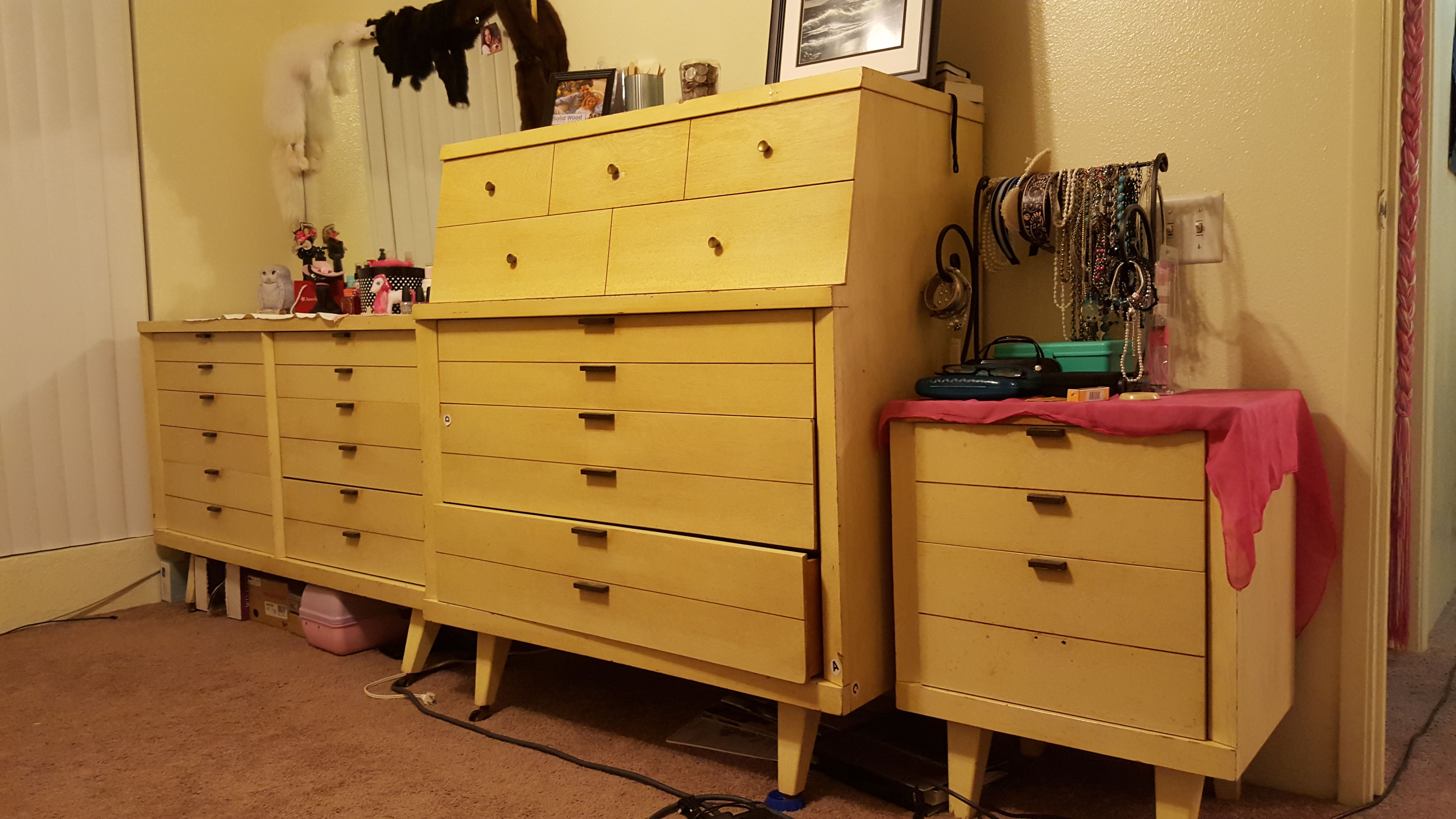 Dresser Set Before Huntley Furniture 1960s Blonde Wood Vintage inside measurements 5312 X 2988