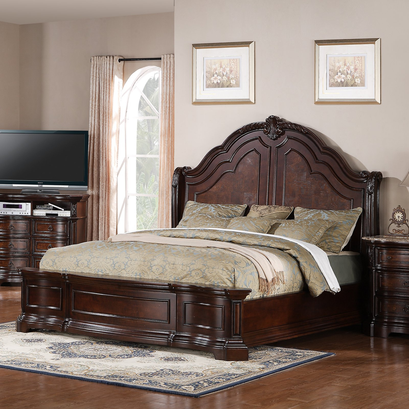 Edington Mansion Platform Bed European Cherry Size California pertaining to measurements 1600 X 1600