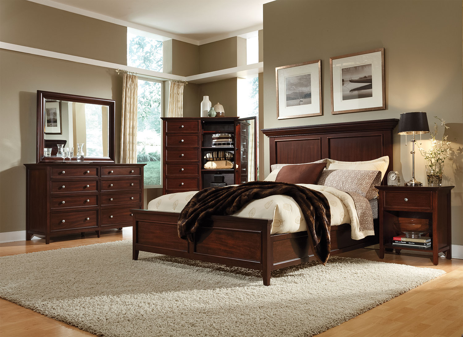 Ellsworth 4 Piece King Bedroom Set Cherry in sizing 1500 X 1092