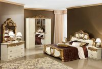 Esf Furniture Barocco 4 Piece Panel Bedroom Set In Ivory W Gold regarding size 1280 X 797