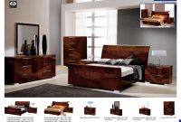 Esf Furniture Capri 4 Piece Sleigh Bedroom Set In Walnut in proportions 1280 X 970