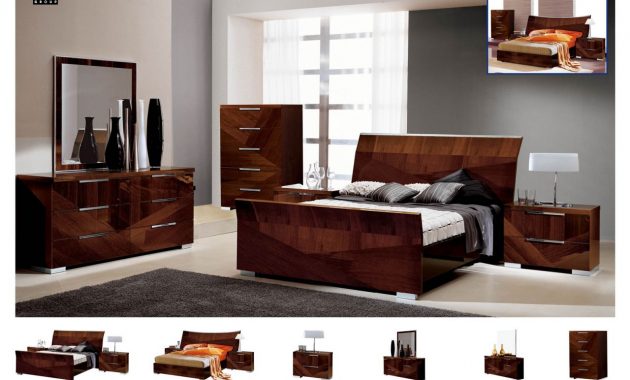 Esf Furniture Capri 4 Piece Sleigh Bedroom Set In Walnut in proportions 1280 X 970