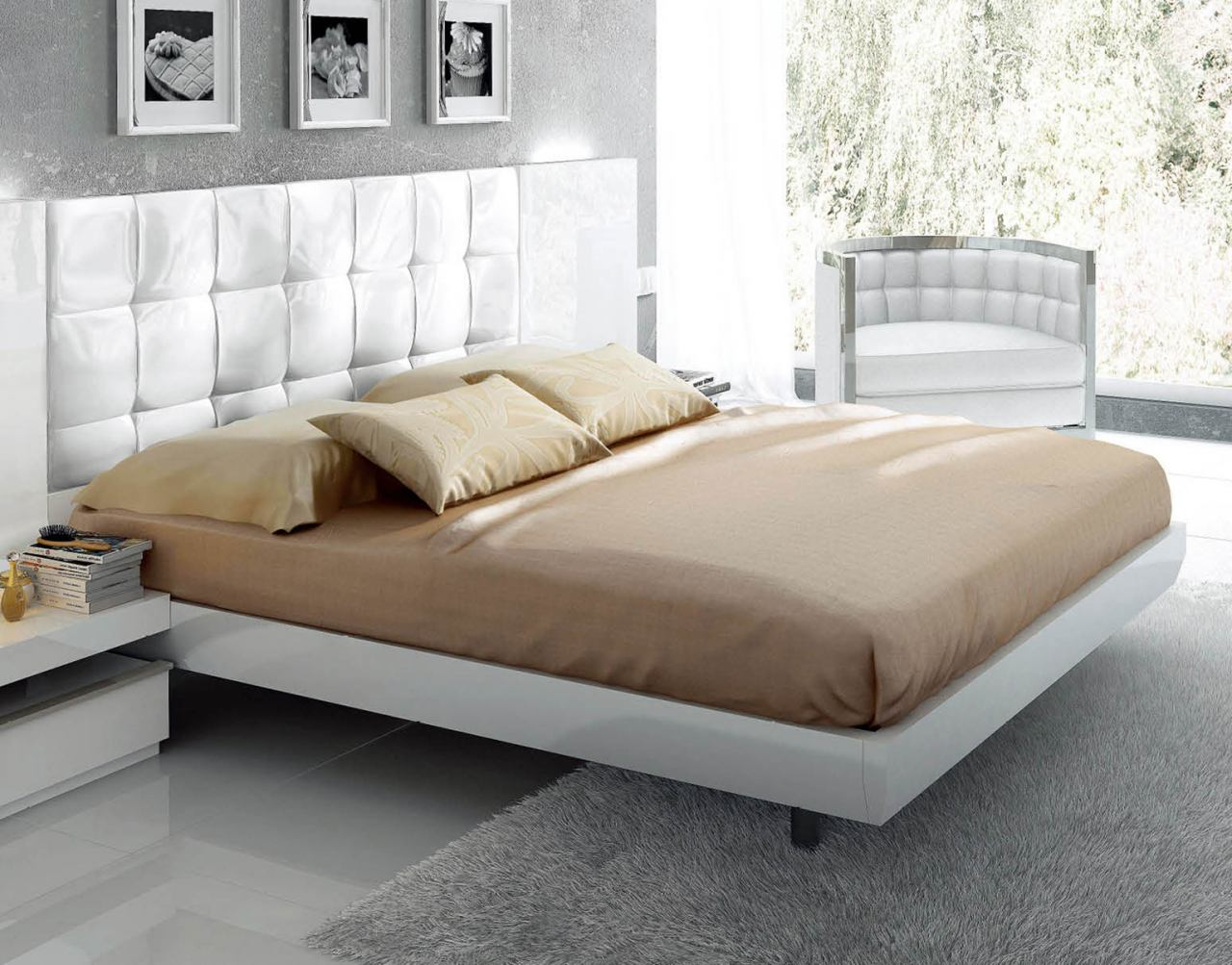 Esf Furniture Granada Queen Platform With Storage Bed In White within measurements 1280 X 1003