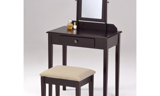 Espresso Finish Contemporary Bedroom Vanity Set And Stool for dimensions 1000 X 1000