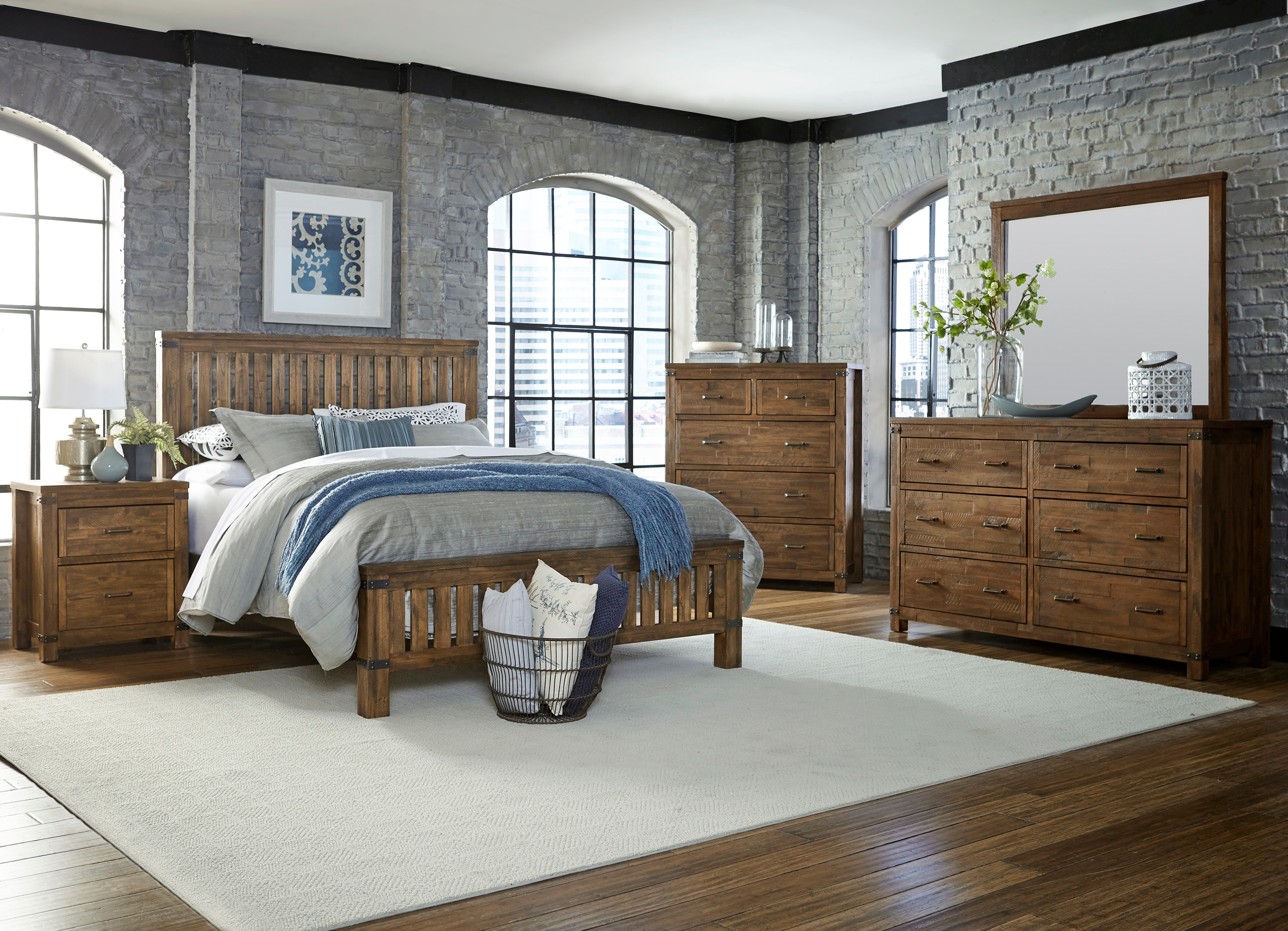 Everett 4 Piece King Bedroom Set Weathered Natural pertaining to measurements 3000 X 2167