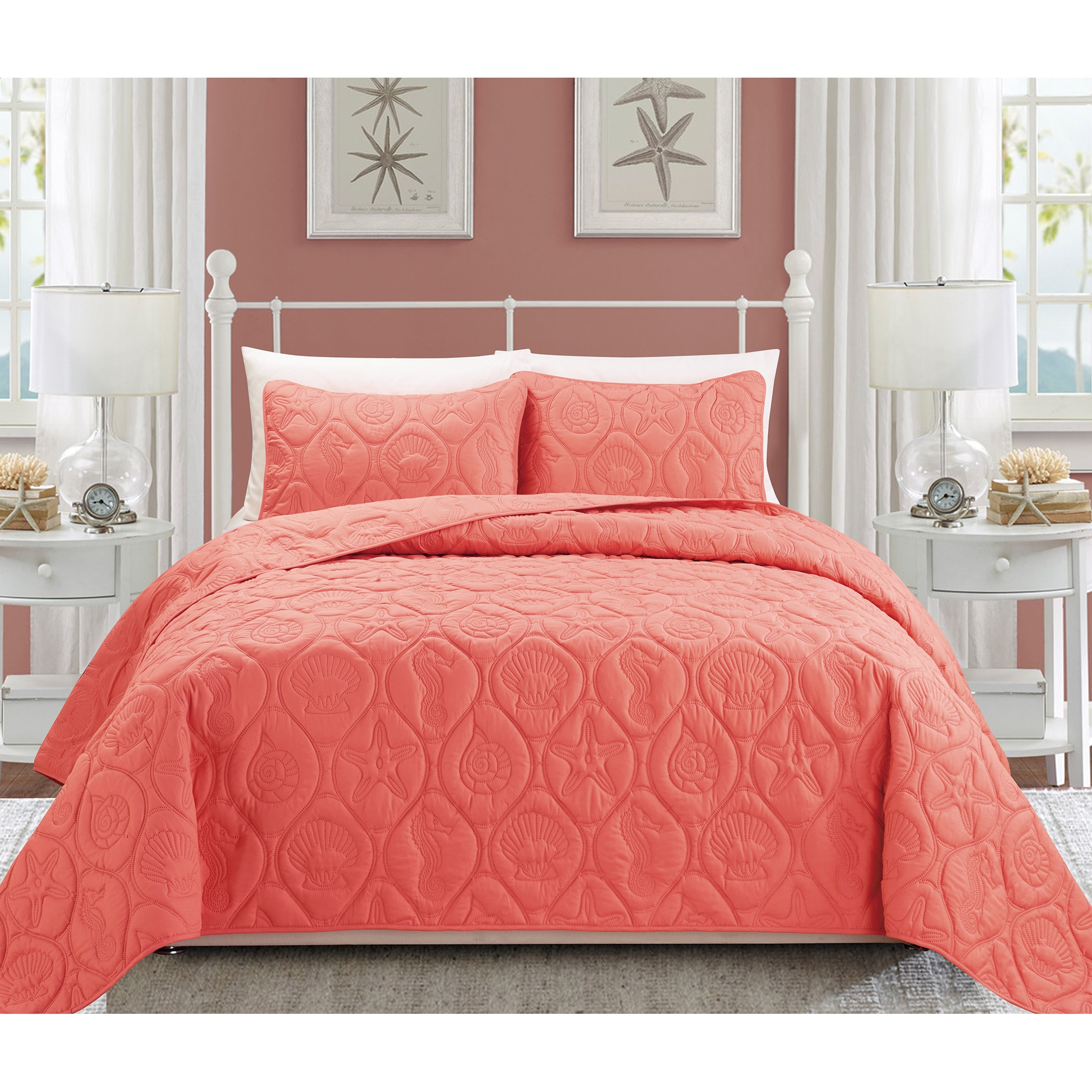 Everrouge Coral 3 Piece Bedding Set pertaining to sizing 2067 X 2067