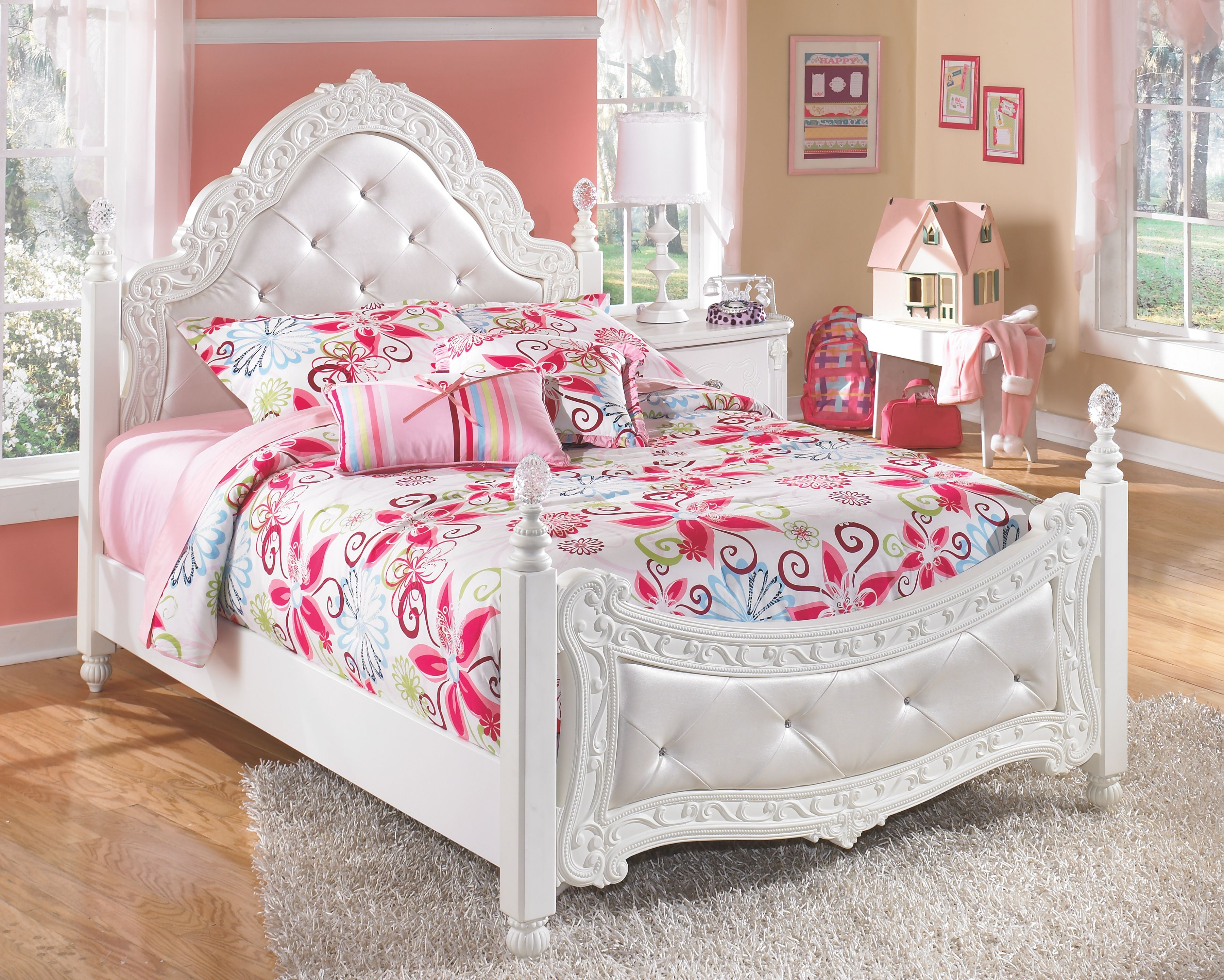 Exquisite Full Poster Bed Products Bedroom Furniture Sets Girls pertaining to size 3600 X 2881