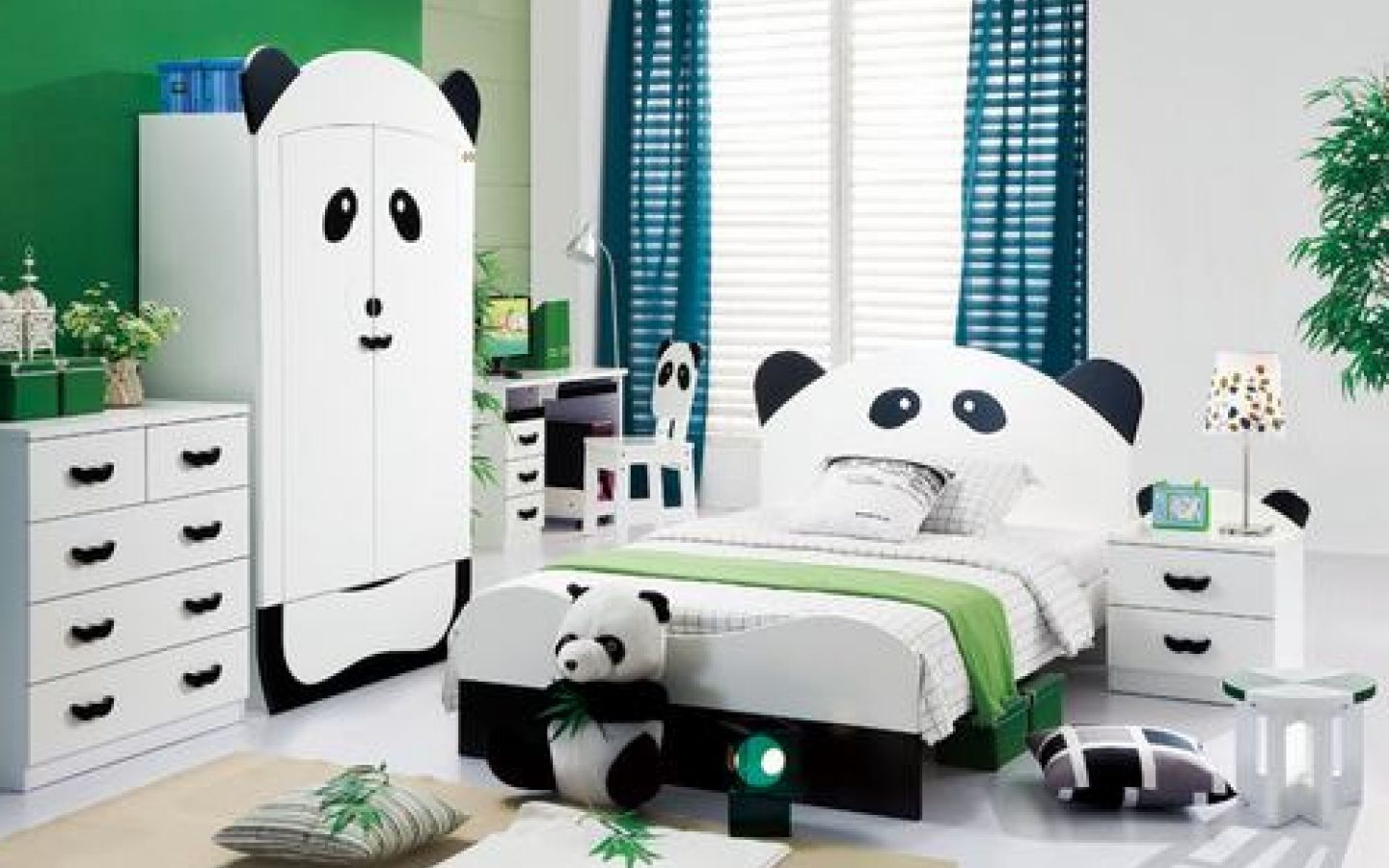 Extraordinary Full Size Bedroom Set For Kids With Panda Motif pertaining to dimensions 1440 X 900